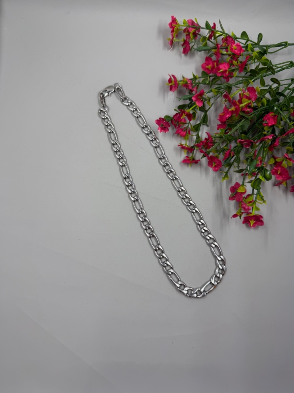 Stainless Steel Classic and Clean Silver Link Chain Necklace